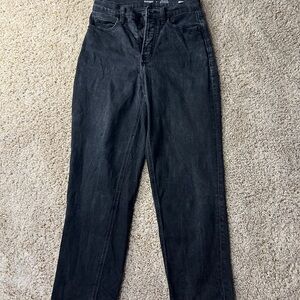 Old Navy Black Straight Leg High Waisted Jeans